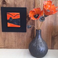 Orange Ceramic Poppy Flower