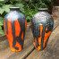 orange lava glaze ceramic vase