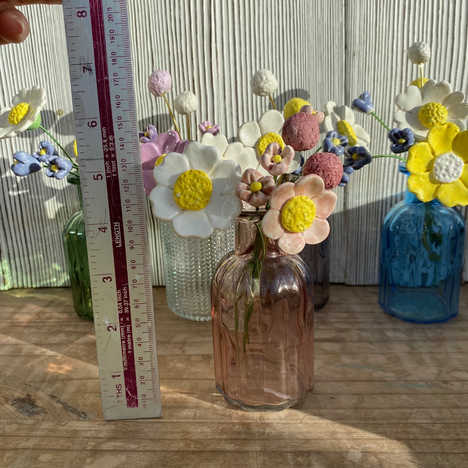 ceramic flowers in a vase