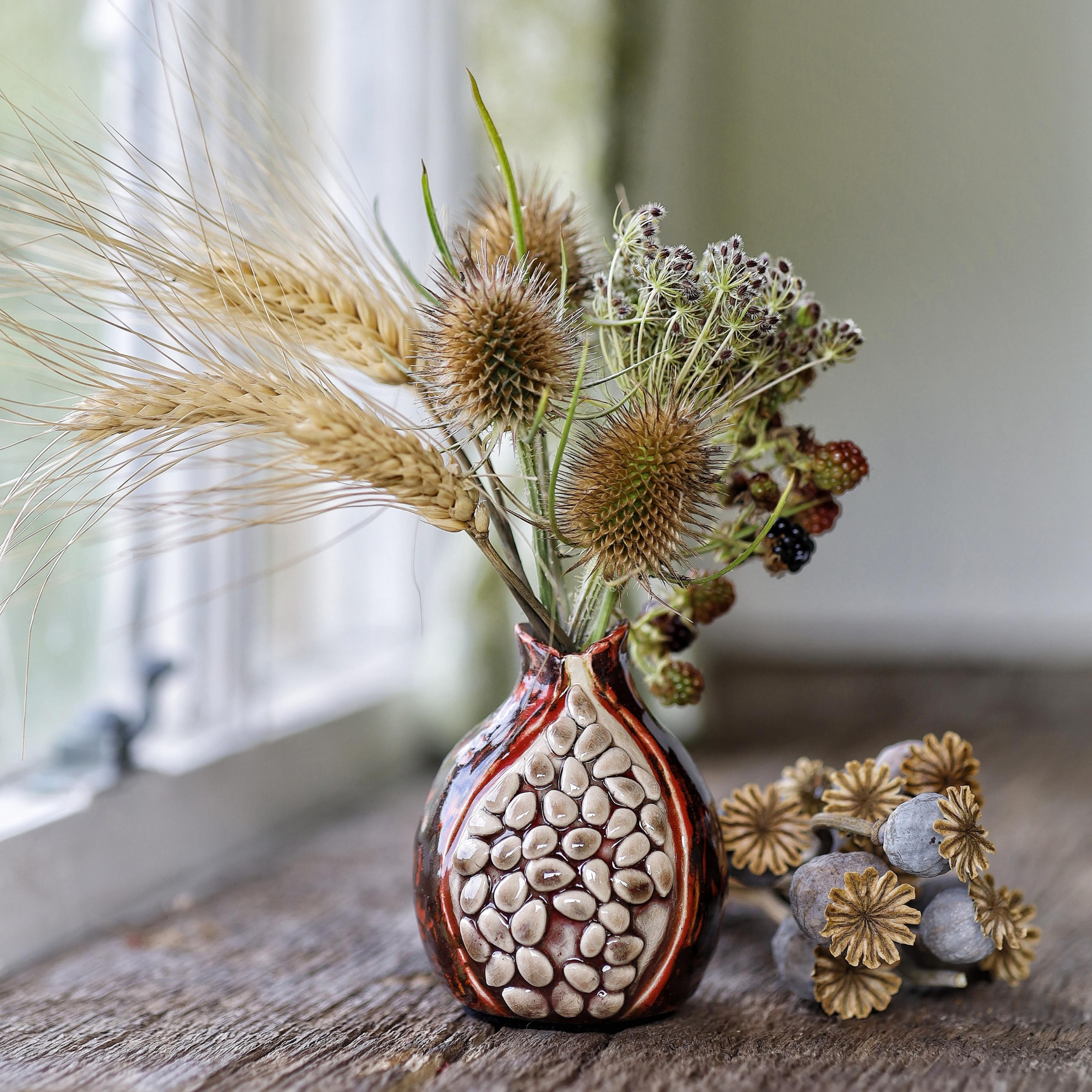 ceramic handmade pomegranate pot